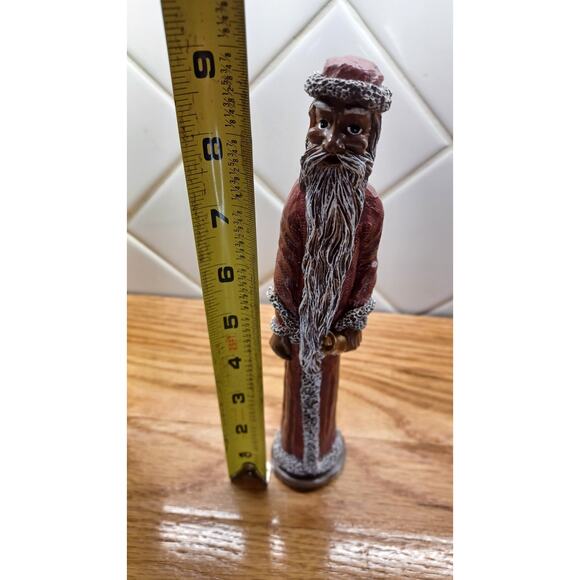 Traditions Pencil Old World Brown Santa Figurine - Picture 4 of 4